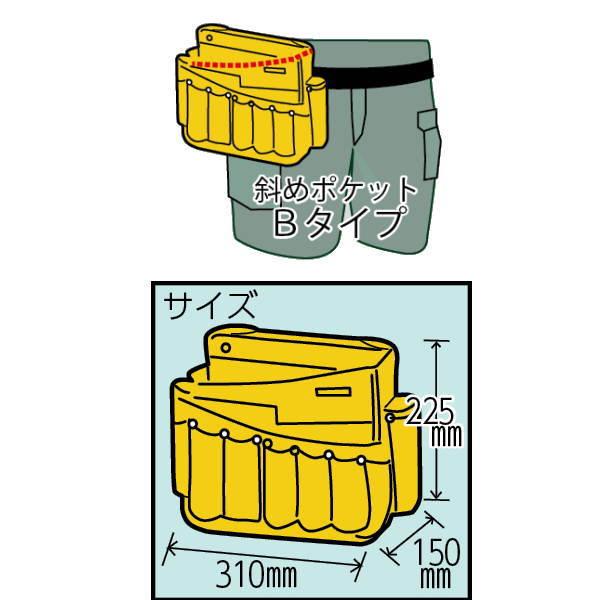 KLASS 極東産機 ツールバッグワイド B 巾310×高225×奥行150mm イエロー