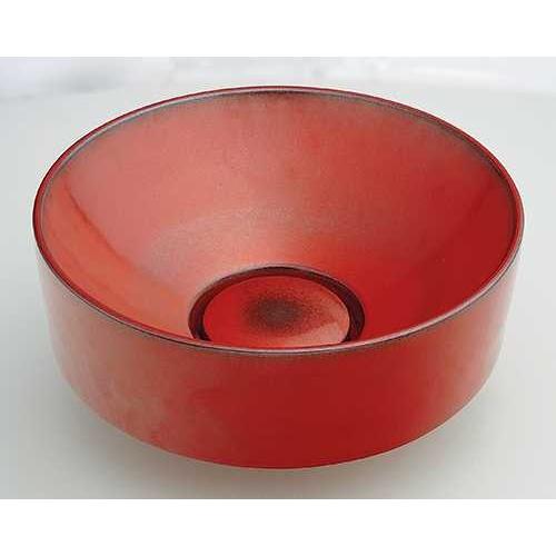 カクダイ 丸型手洗器 鉄赤 493-023-R