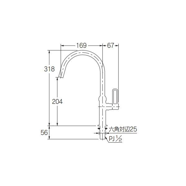 カクダイ 立形スワン水栓 マットブラック 700-816-D : kd-700-816-d