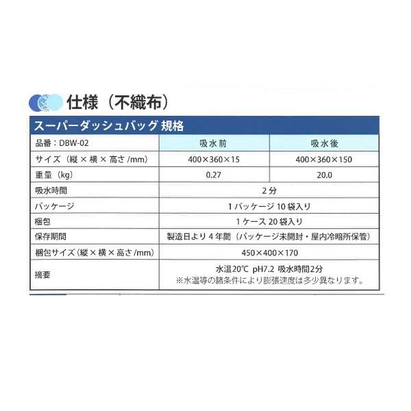 キーストン 吸水性土のう NETIS登録商品 スーパーダッシュバッグ DBW-03 20枚入 |  | 03