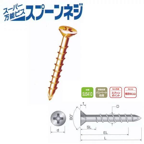 コクブ スプーンネジ ステンレス 3.8×51mm SP4-3851 400本 : イーヅカ