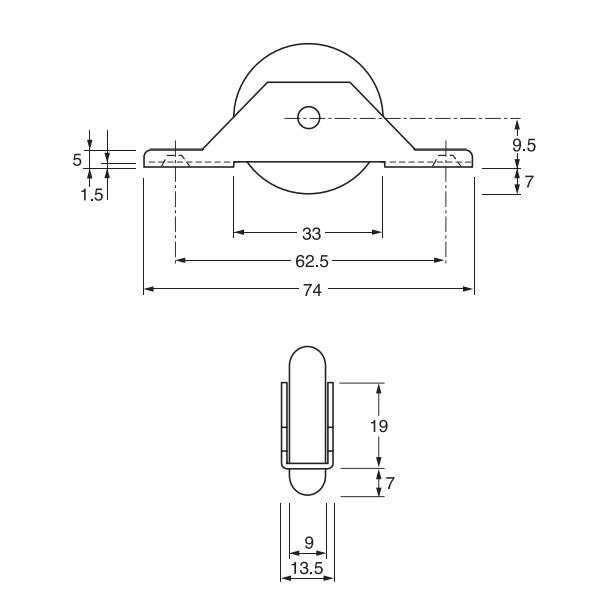 ケージーパルテック R車 パルフラットレール Mタイプ 戸車 V・T対応 MFS33 |  | 01