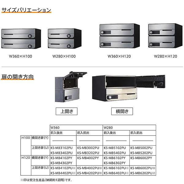 ナスタ 集合住宅ポスト D-ALL KS-MB4102PU-3L 屋内仕様 戸数3 H360×W360×D333.2 前入後出 上開き扉｜interiortool｜06