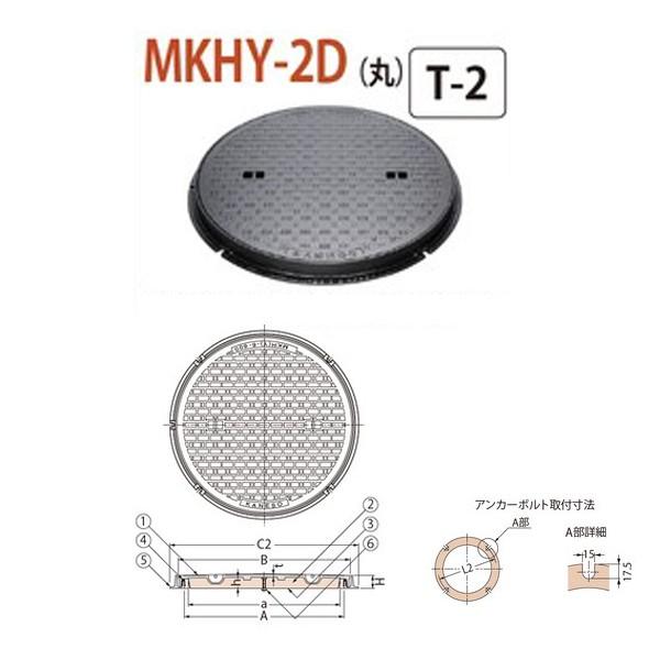 カネソウ　マンホール・ハンドホール鉄蓋　断熱形　T-2　MKHY-2D（丸）　400　簡易密閉形（簡易防水・防臭形）　丸枠