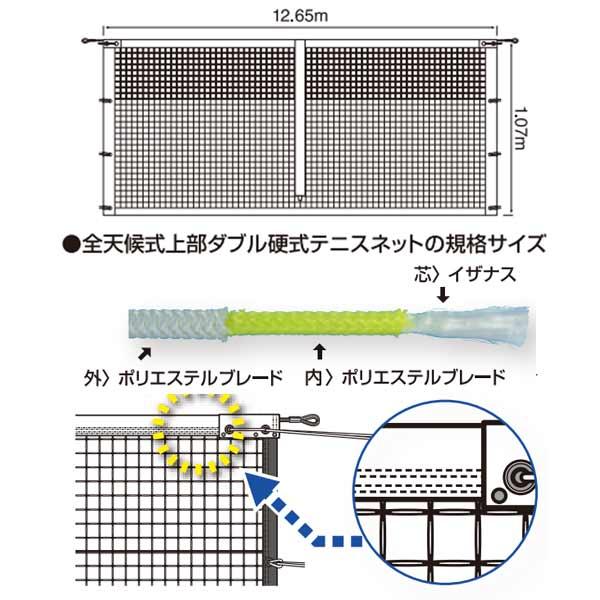 寺西喜商店 全天候式 上部ダブル 硬式 テニスネット KT-6227〜KT-6229