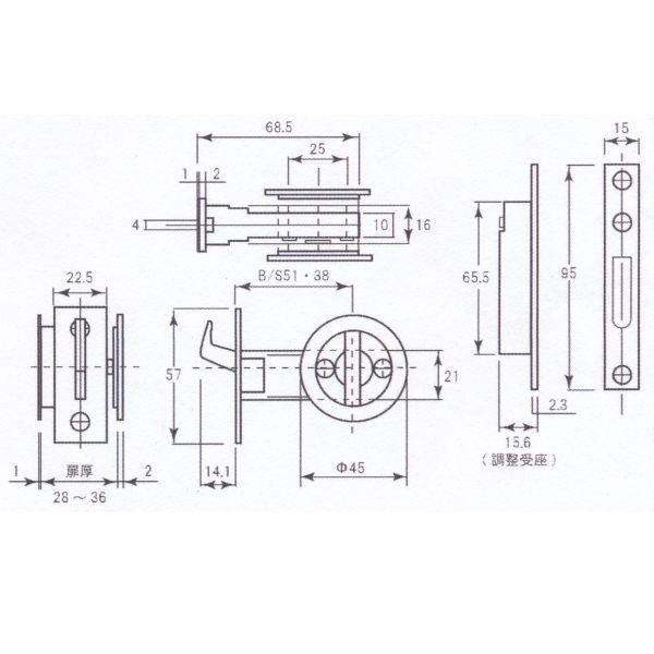 丸喜金属 MARIC チューブラ引戸鎌錠 間仕切 A-100 扉厚28〜36mm バックセット51mm ホワイト |  | 01