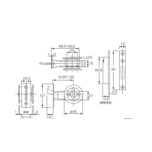 丸喜金属 MARIC チューブラ引戸鎌錠 ディンプルシリンダー 同一キー 一般住宅用 A-106 扉厚30〜40mm 黒艶消し |  | 01