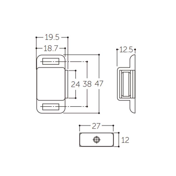 丸喜金属 P．Cマグネットキャッチ プラスチック PM-50 白色 |  | 01