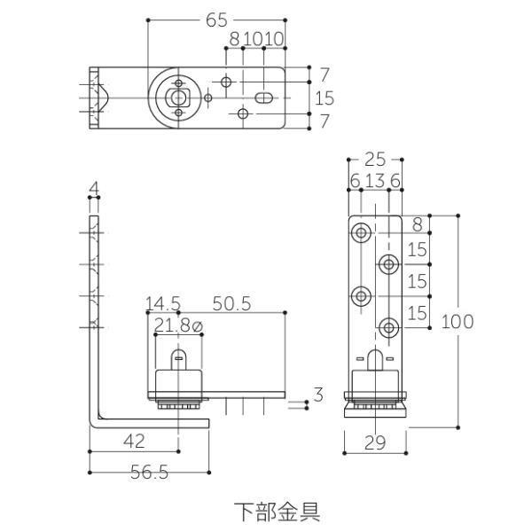MARUKI カウンターヒンジ S-966 ステンレス バレル研磨 扉厚30