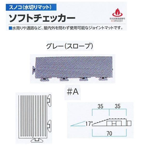 ミヅシマ ソフトチェッカー用 スロープ＃A グレー 422-0080 70×250mm 15mm厚 1つ | 