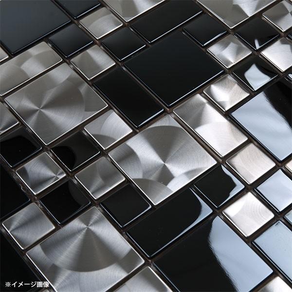 マテリアルワールド モノクロームハリウッド ノイズ 300mm× 300mm ×厚さ8mm 23・48mm角 鏡面・ヘアライン 1枚 |  | 05