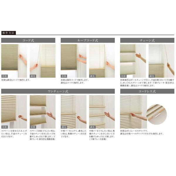 ニチベイ もなみ プリーツスクリーン コビシ 和布調 ツインスタイル コード式 幅250〜800mm 高さ1410〜1800mm 