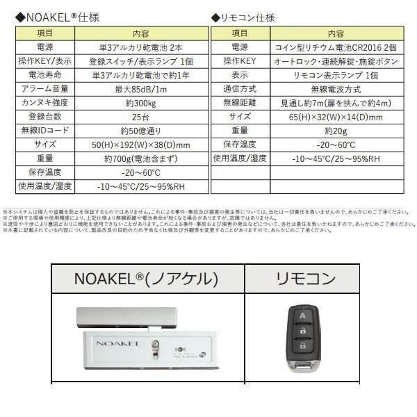 専用ノアケル　NOAKEL mtセット 松村エンジニアリング ノアケル NOAKEL MTセット リモコンロック