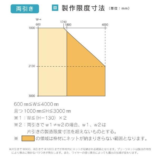 セイキ アコーディオン網戸 アルマーデフリー 両引き 幅2810〜3000mm 高さ2010〜2200mm_6