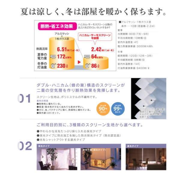 セイキ ハニカム サーモスクリーン ツーウェイ 採光タイプ 幅701〜800mm 高さ300〜550mm_3