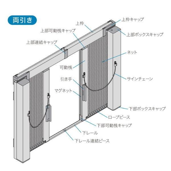 セイキ ロールフリーワイド 網戸 両引きタイプ 幅2401〜2600mm 高さ2201〜2400mm