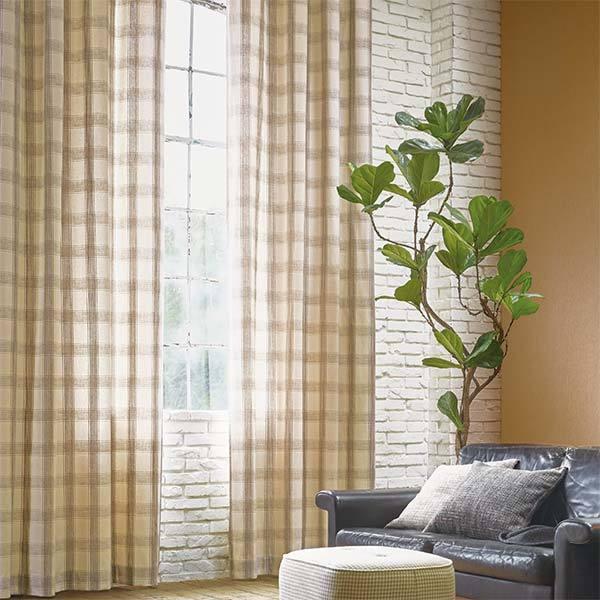 サンゲツ カーテン CASCADE CHECK SS仕様スタンダード SC-8172 | SC-8173 幅376〜450cm 高さ201〜220cm