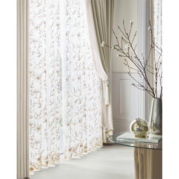 サンゲツ Embroidered flowers カーテン DESIGN SHEER SS仕様 スタンダード SC-8607 幅100〜193cm 高さ181〜200cm