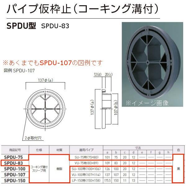 神栄ホームクリエイト パイプ仮枠止（コーキング溝付） SPDU型 プラスチック製 黒 SPDU-83 1個｜interiortool