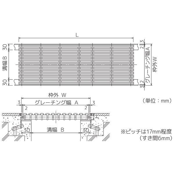 シマブン 屋外用ノンスリップ樹脂 グレーチング 逆目タイプ GNN-20W300_1