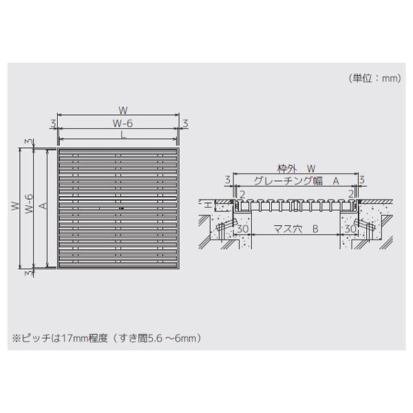 シマブン 屋内用 セーフティグレーチング ノンスリップ樹脂製 ソフトタイプ 集水マス 枠共 GRS-25K400_1