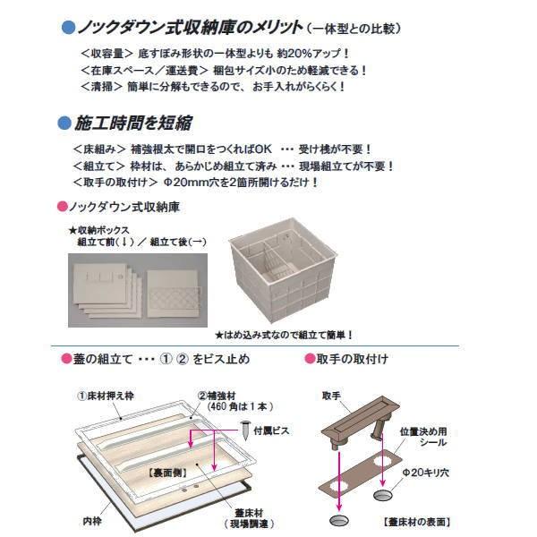 サヌキ 浅型床下収納庫 SFS460 460角 W378×D378×H268(mm) : イーヅカ