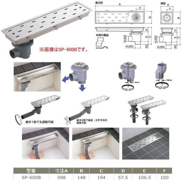 サヌキ トラッピー偏心トラップ SP-600B 幅150mmタイプ 寸法：598×148mm