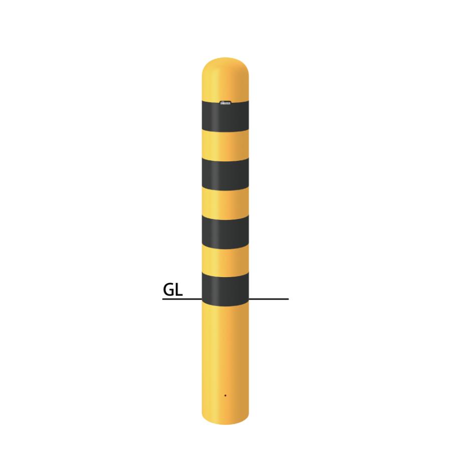 サンポール ピラー 固定式(埋込400) FPA-17U4-F00 フックなし (YB)黄黒 φ165.2(t4.5) H850＋埋込400