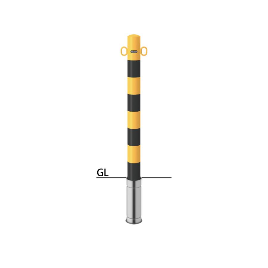 サンポール ピラー 差込式 FPA-8S-F11 両フック (YB)黄黒 φ76.3(t2.8) H850