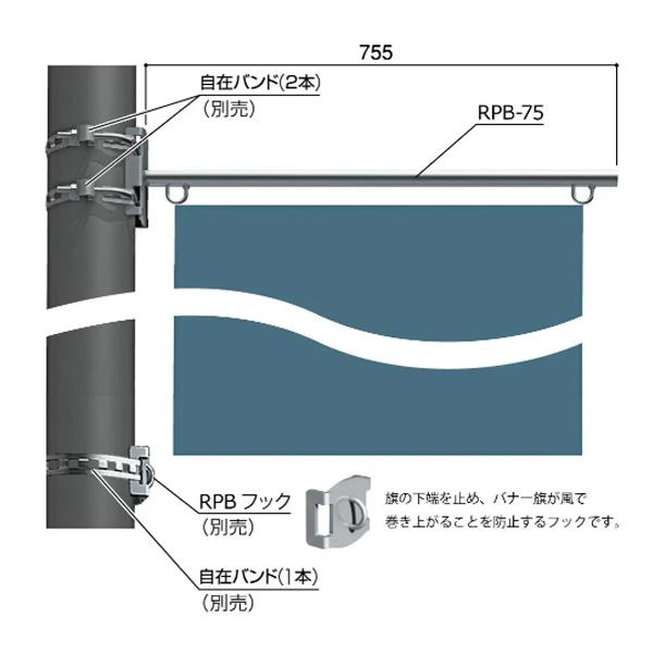 サンポール フラッグポール 柱取付水平型ポール RPB-75 |  | 01
