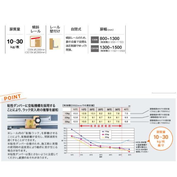 ダイケン 引戸クローザー スライデックス 傾斜レール（自閉式） 片引き 右引き用 HCS-C3015NR 157587_1