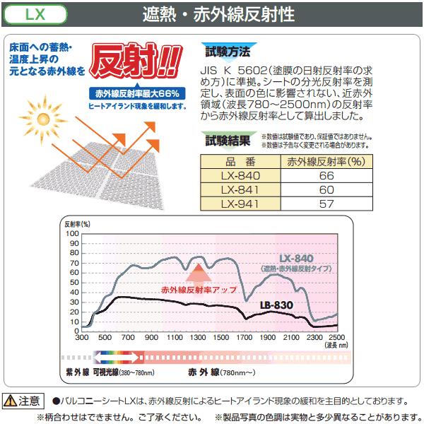 タキロン タキストロン バルコニーシート LX 遮熱・赤外線反射タイプ 防滑性ビニル床シート 1820mm巾 2.0mm厚 10cm長 （3m以上以降10cm単位）｜interiortool｜05