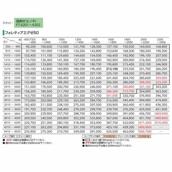 タチカワブラインド フォレティアエグゼ 50 国産材（ヒノキ） FT-6201 | FT-6202 幅1805〜2000mm 高さ2410〜2600mm_8