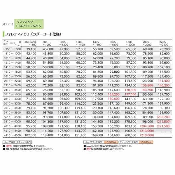 タチカワブラインド フォレティア50（ラダーコード仕様） ラスティング FT-6711〜FT-6715 幅1605〜1800mm 高さ810〜1000mm_9