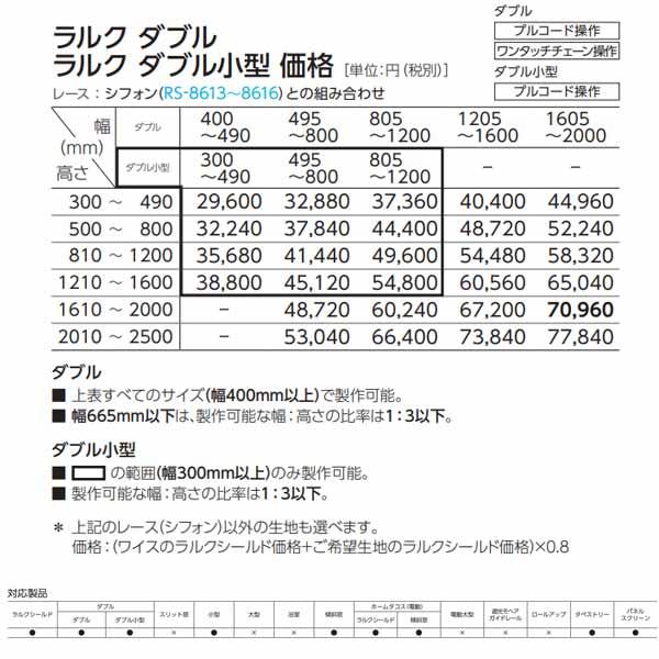 タチカワブラインド タチカワ ロールスクリーン ラルク ダブル ワイス