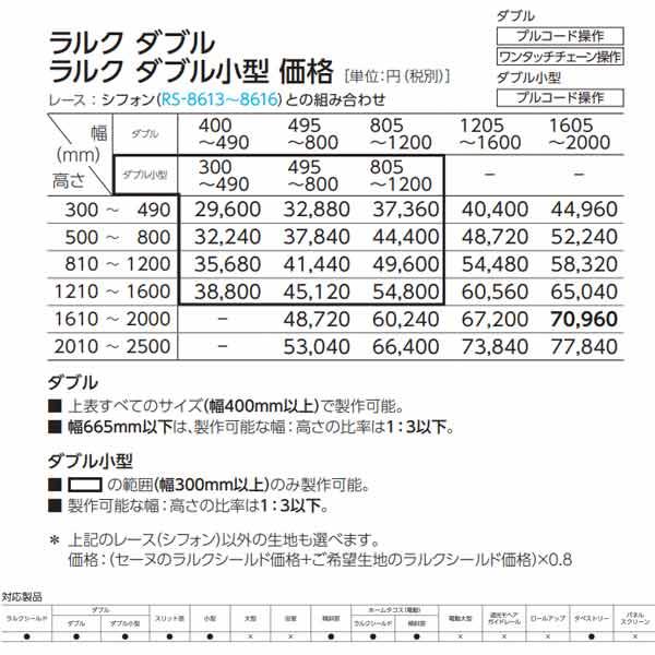 タチカワブラインド タチカワ ロールスクリーン ラルク ダブル小型