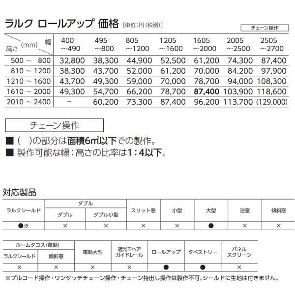 タチカワ ロールスクリーン ラルク ロールアップ 和（なごみ） RS-8098 | RS-8100 幅1605〜2000mm 高さ810〜1200mm_4