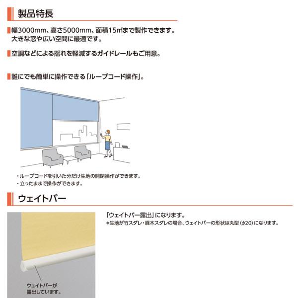 タチカワ ロールスクリーン ラルク 大型 ホリー RS-8109 ナチュラル 幅1205〜1600mm 高さ500〜800mm_2
