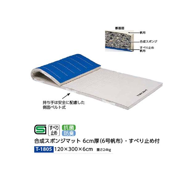 トーエイライト 合成スポンジマット 6cm厚 6号帆布・すべり止め付 120×300×6cm T1805
