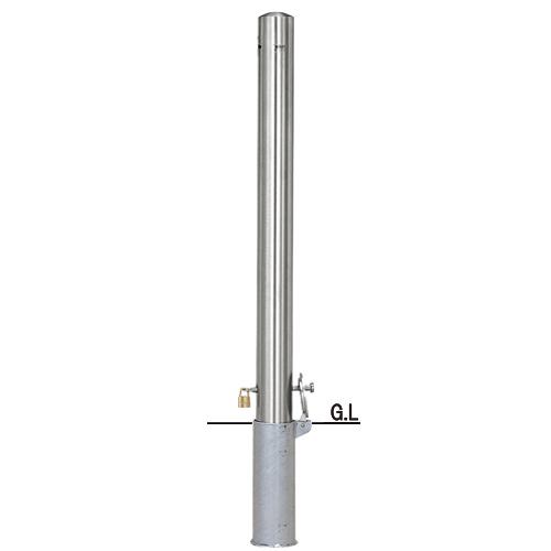 帝金 バリカー ピラー型 脱着式カギ付 ※端部用 S53PK-CT 径76.3×t2.0 H850