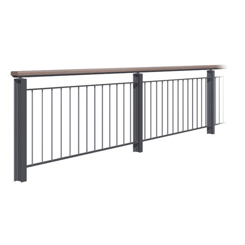 帝金 転落防止柵 固定式 SK75-IP 支柱 100×75(I形鋼) トップレール(合成木材) 105×30 メートル単価