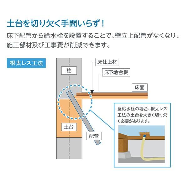 テクノテック 給水栓付き防水パン TPF640-CW1-GN ガード別売り W640×D640×H120 アイボリーホワイト｜interiortool｜04