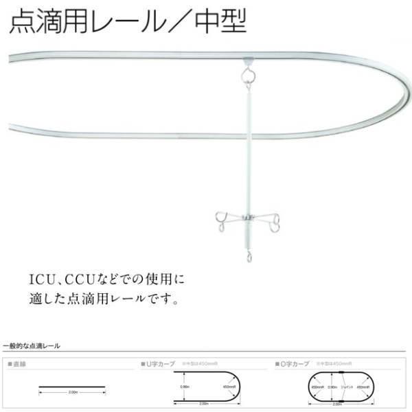 トーソー 点滴用レール 中型 レール アルミ 2.00m 828176｜interiortool｜02