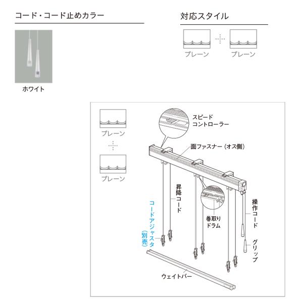 TOSO（トーソー） ローマンシェード キット クリエティ ループレス