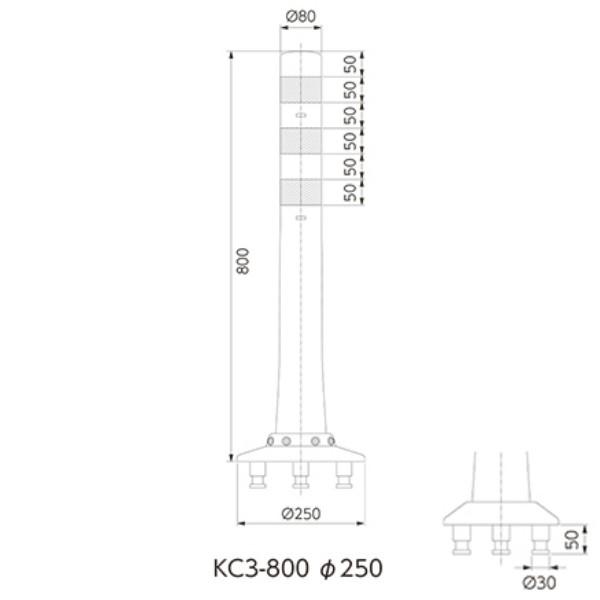 ニッタ化工品 ガードコーン KC3タイプ 可動式 ３本脚 Φ250 KC3-800 |  | 01