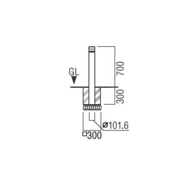 ユニオン 車止め ボラード ランドポール LP-2066K-101-700 径101.6×H700_2