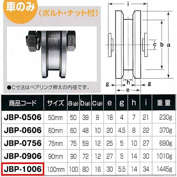 ヨコヅナ ステンレス重量戸車 VH兼用型 車のみ JBP-1006 1個