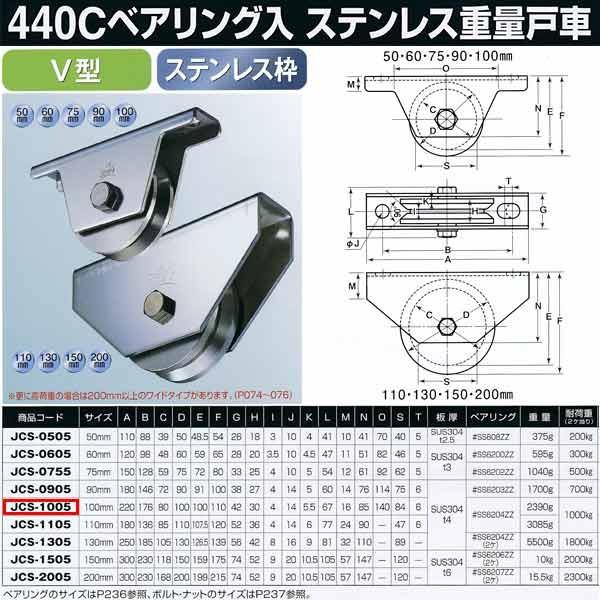 ヨコヅナ 440Cベアリング入 ステンレス重量戸車 V型 JCS-1005 1個 :yd-jcs1005:イーヅカ - 通販 - Yahoo