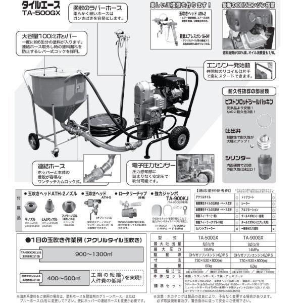 精和産業 タイルエース 吹付ポンプ 本体 TA-500GX 136501 : イーヅカ