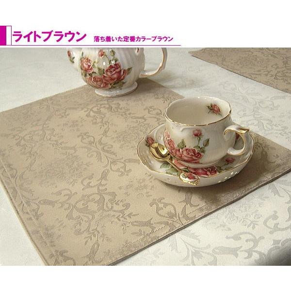 ランチョンマット 撥水 ジャガード織ダマスク柄 サイズ約32×45cm